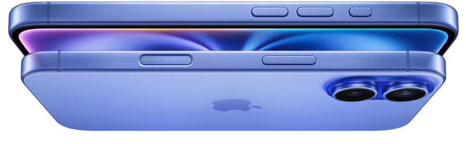 Apple iPhone 16 in Ultramarine.  Graphic says Hello, Apple Intelligence.